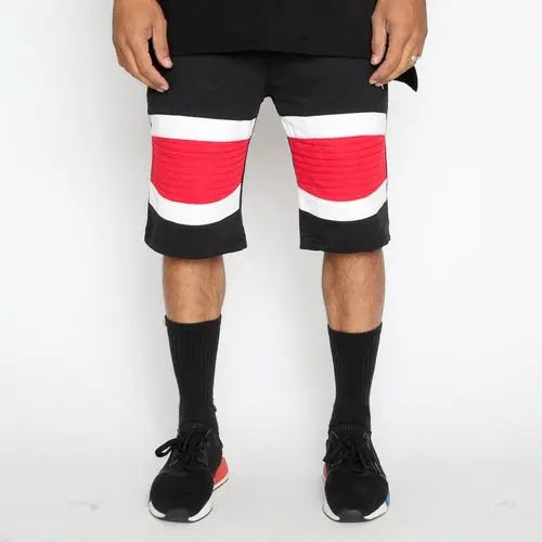 Red Stripe Moto Shorts My Store