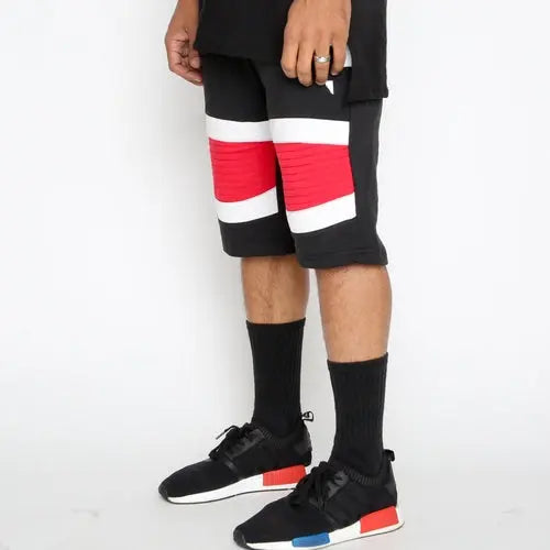 Red Stripe Moto Shorts My Store