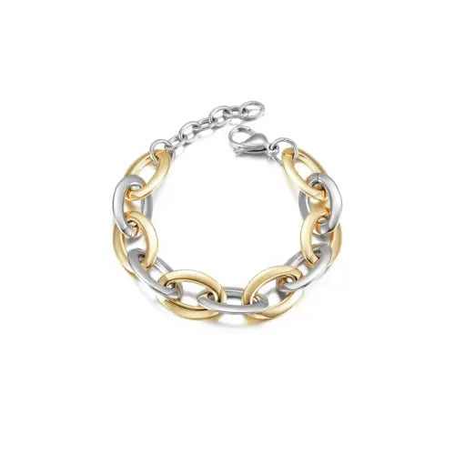 TWO TONE OVAL LINK BRACELET Regular My Store