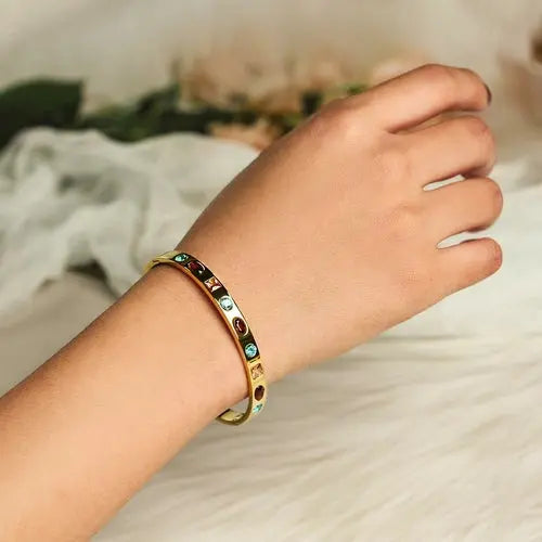 MULTI-STONE HINGE BANGLE My Store