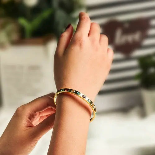 MULTI-STONE HINGE BANGLE    My Store