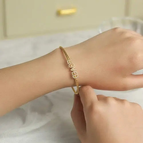 "LOVED" Pavé Bangle Bracelet    My Store
