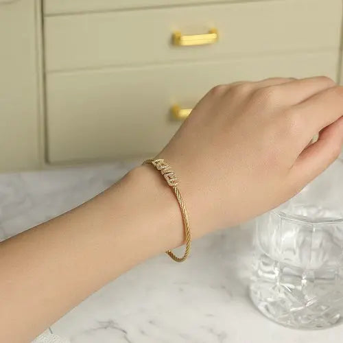 "LOVED" Pavé Bangle Bracelet My Store