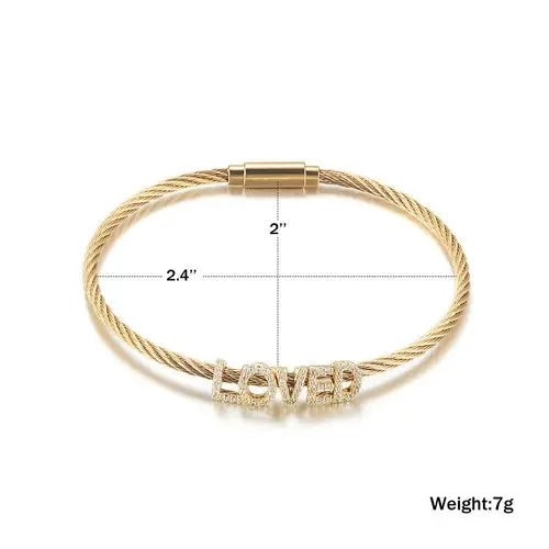 "LOVED" Pavé Bangle Bracelet My Store