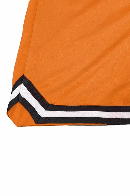 Orange Basketball Shorts with White Stripes My Store