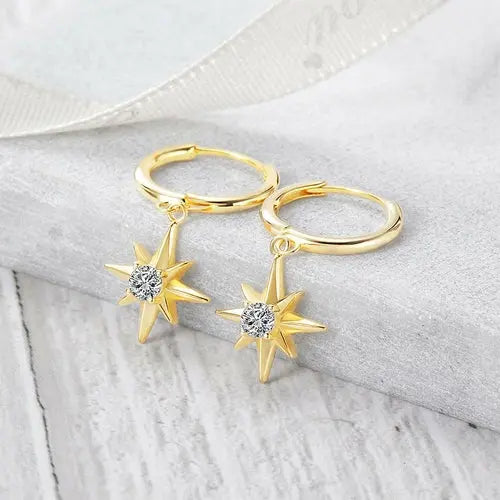 Starburst Dangle Hoop Earrings My Store