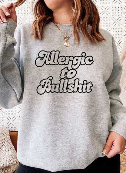 Allergic to Bullshit Sweat Shirt  Athletic Heather / XXX-Large  My Store