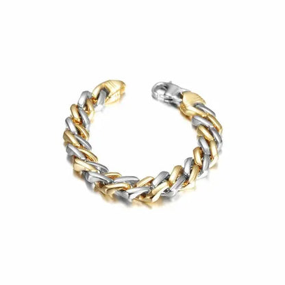 Cuban Chain Bracelet with Lobster Clasp  Bi-color  My Store