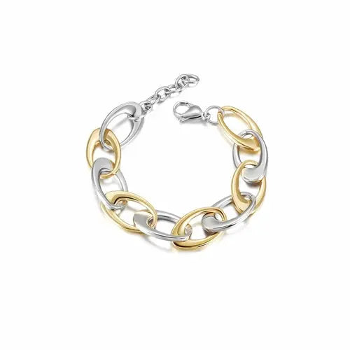 TWO TONE OVAL LINK BRACELET    My Store