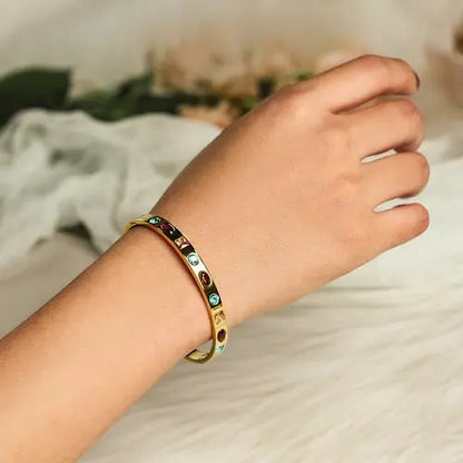 MULTI-STONE HINGE BANGLE    My Store