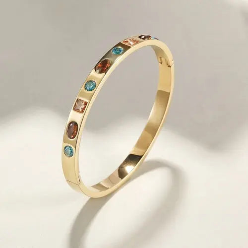 MULTI-STONE HINGE BANGLE    My Store