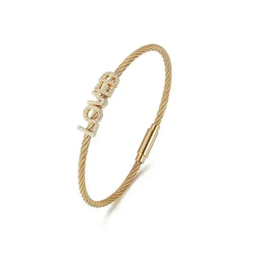 "LOVED" Pavé Bangle Bracelet    My Store
