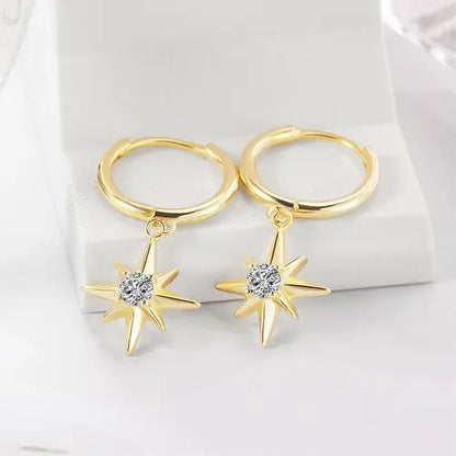 Starburst Dangle Hoop Earrings    My Store