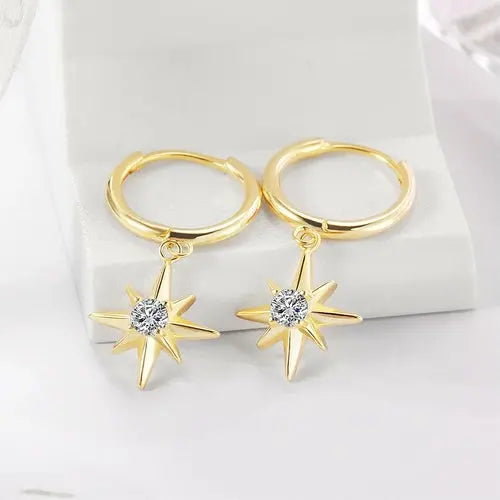 Starburst Dangle Hoop Earrings    My Store
