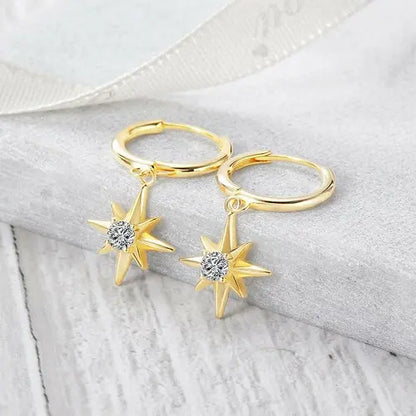 Starburst Dangle Hoop Earrings    My Store