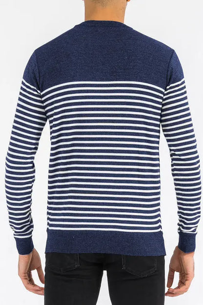 FULL KNIT STRIPED SWEATER NR2014    My Store